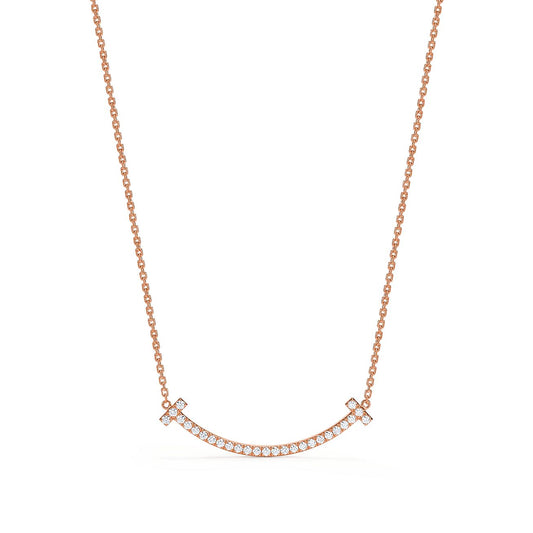18K Tiffany Medium Diamond Pendant Necklace