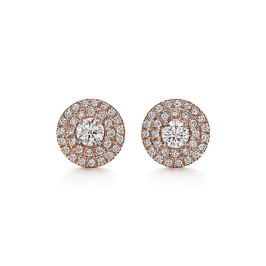 18K Tiffany Soleste Diamonds Rose Gold Earrings