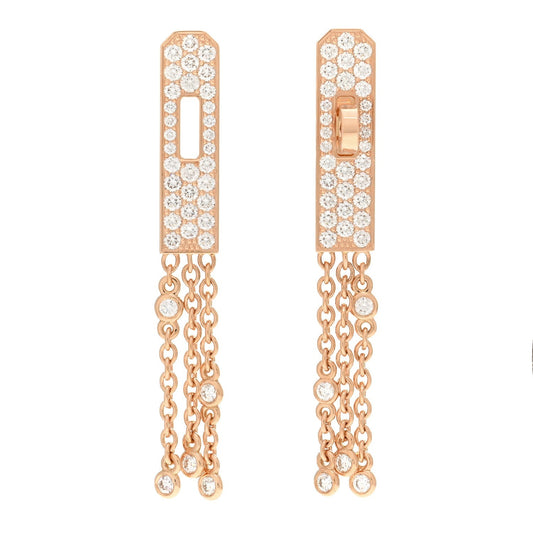 18K Hermes Kelly Gavroche Full Diamond Earrings