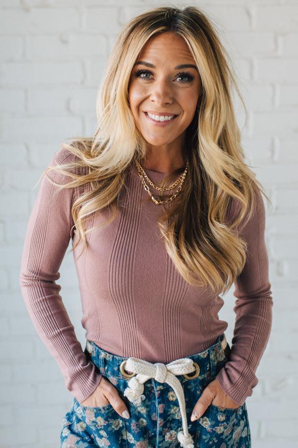 Katie Ribbed Slim Sweater