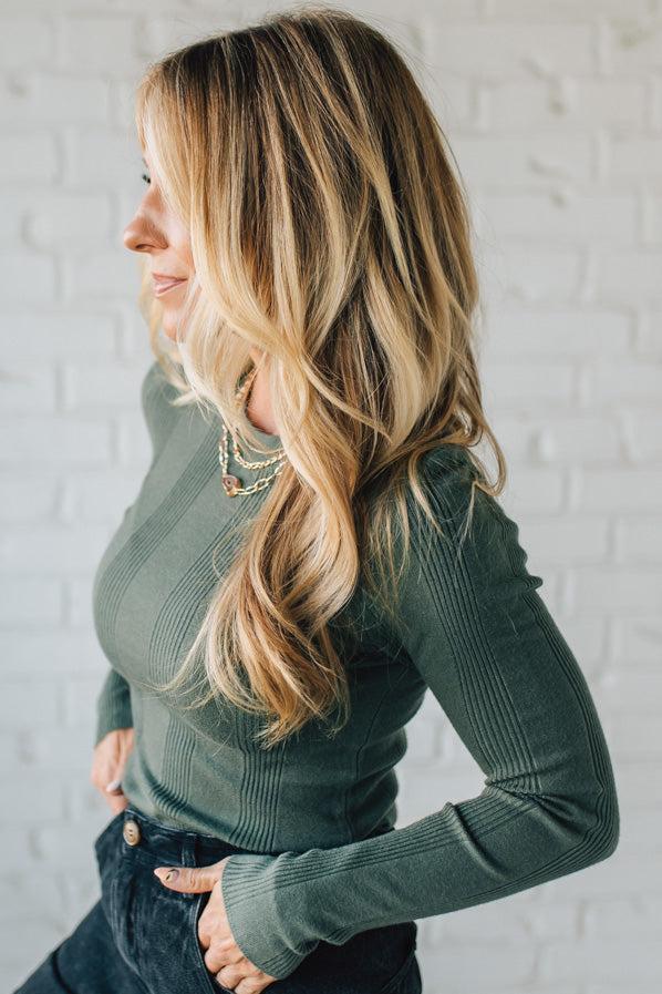 Katie Ribbed Slim Sweater