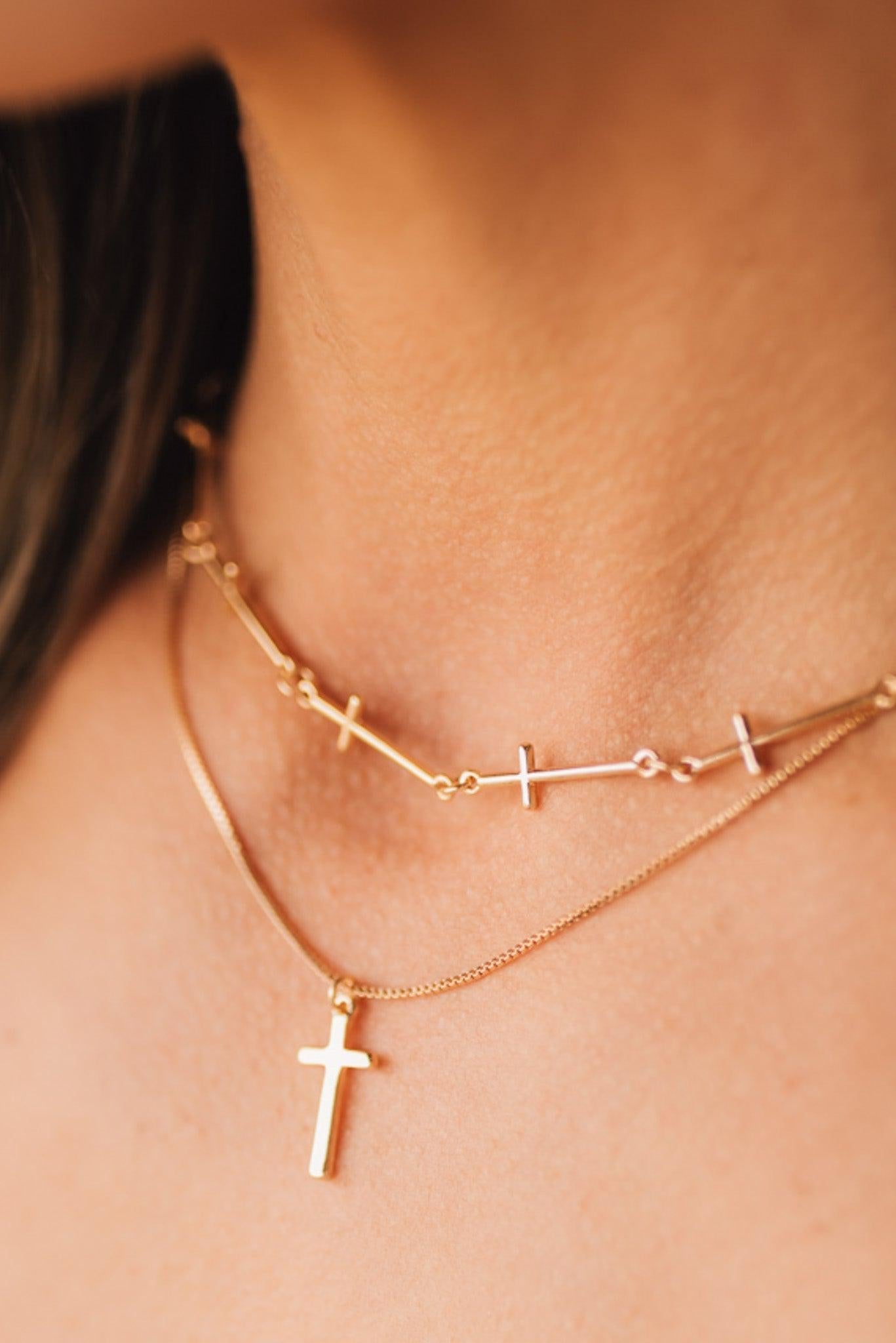 Layered Cross Necklace