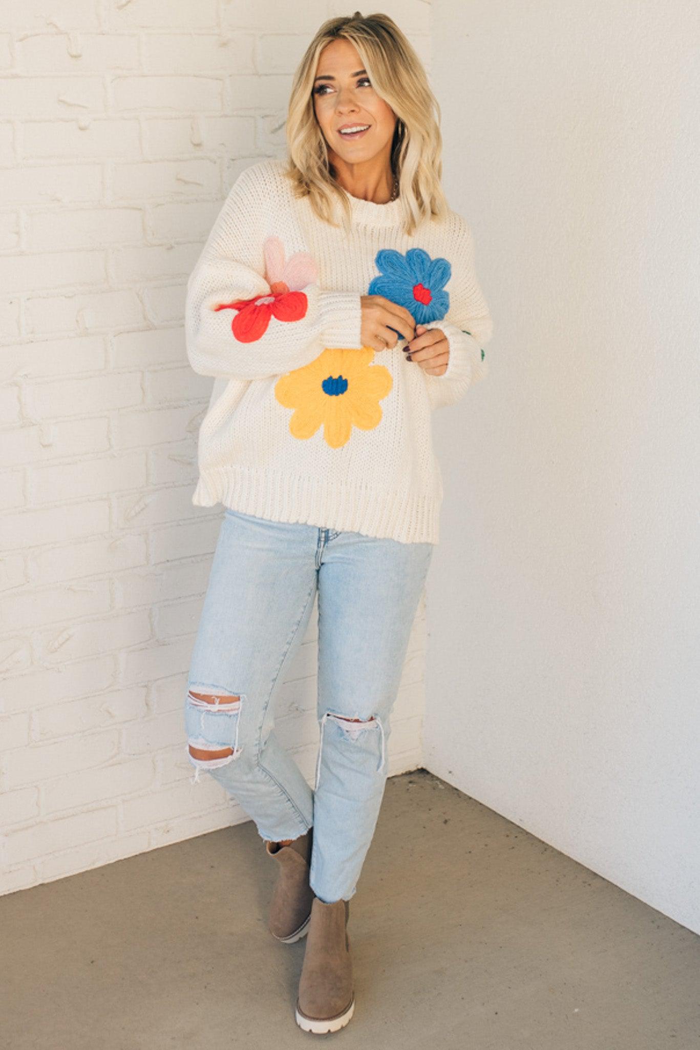 Lennon Floral Woven Sweater