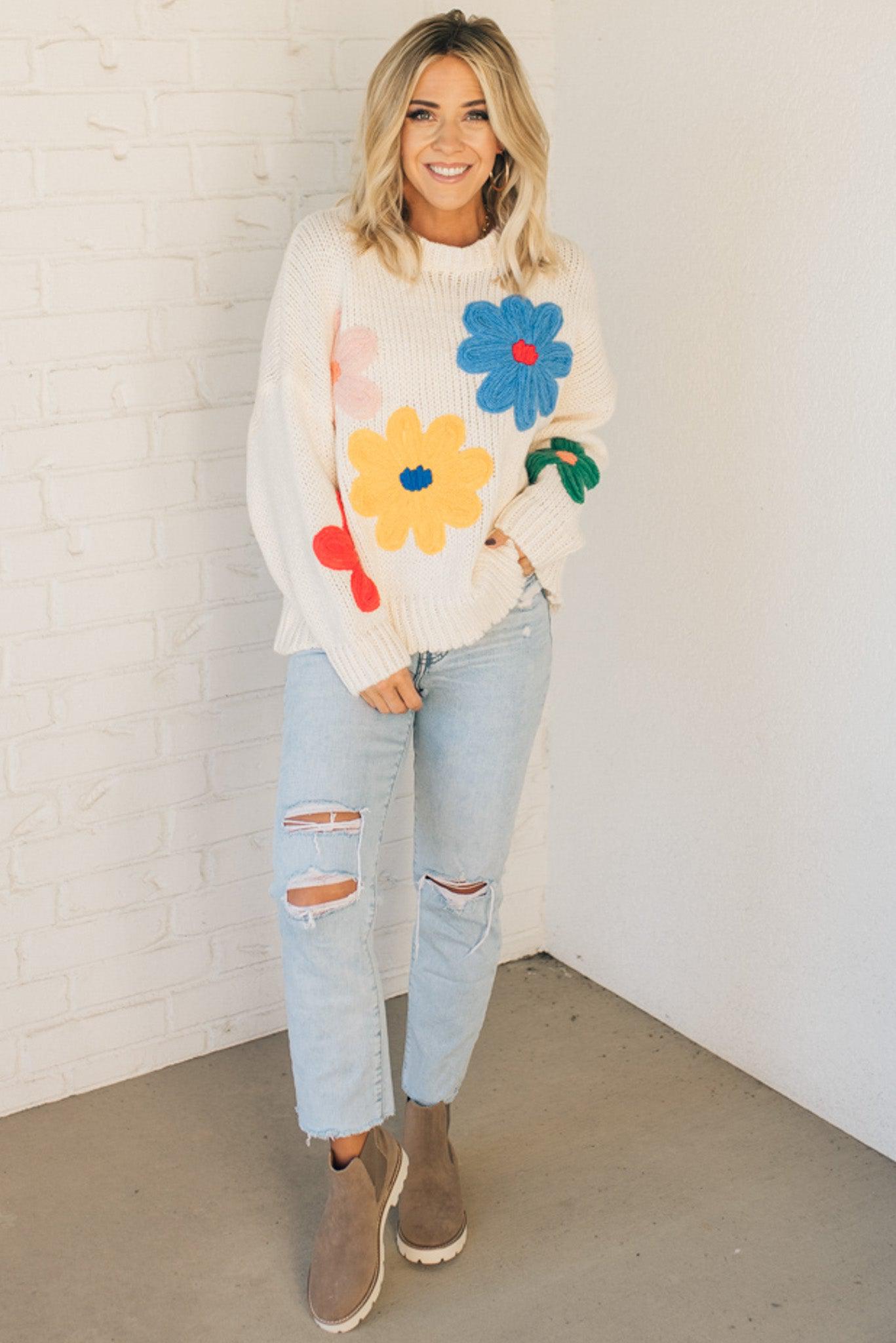 Lennon Floral Woven Sweater