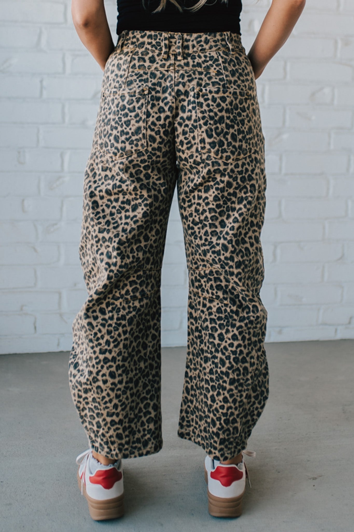 Leopard Barrel Denim Jeans