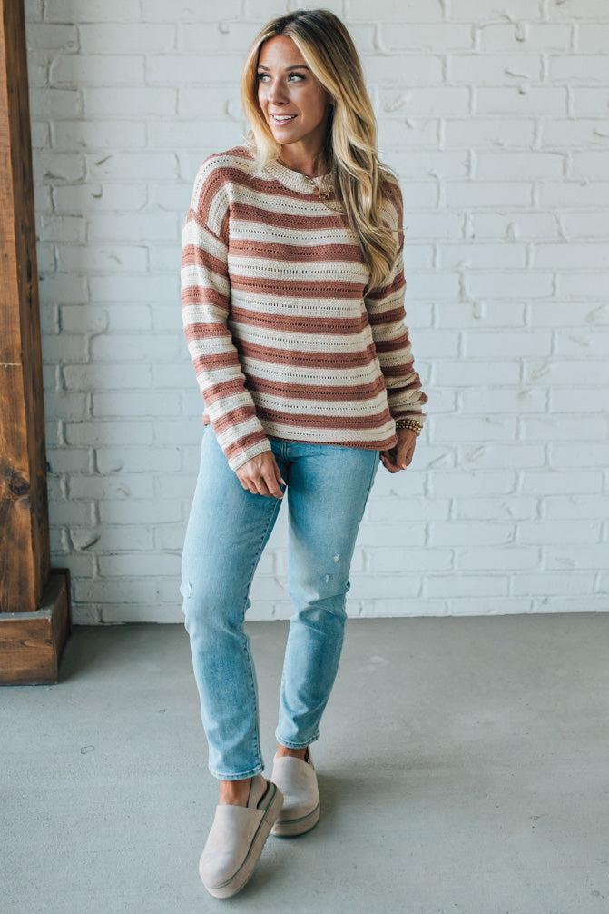 Lessie Striped Boyfriend Sweater