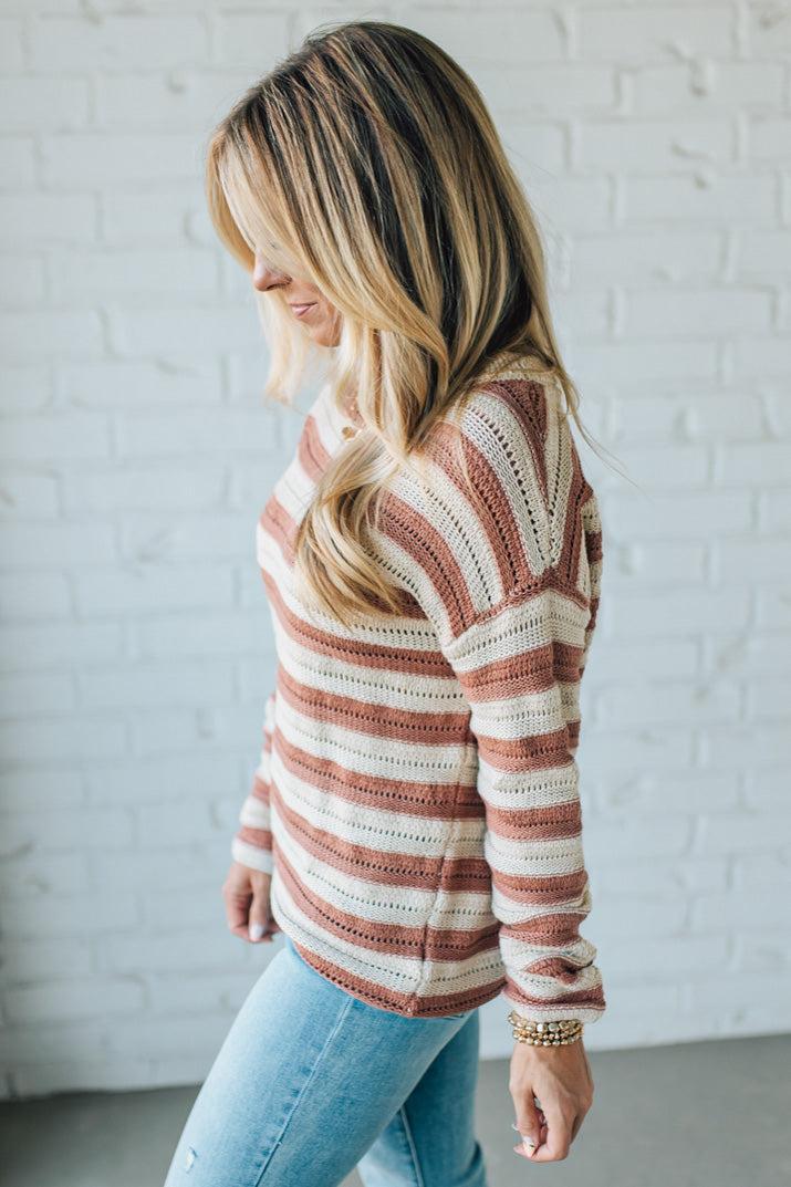 Lessie Striped Boyfriend Sweater