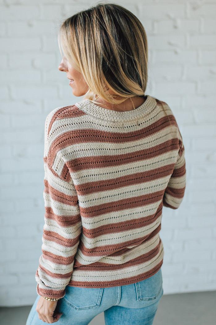 Lessie Striped Boyfriend Sweater