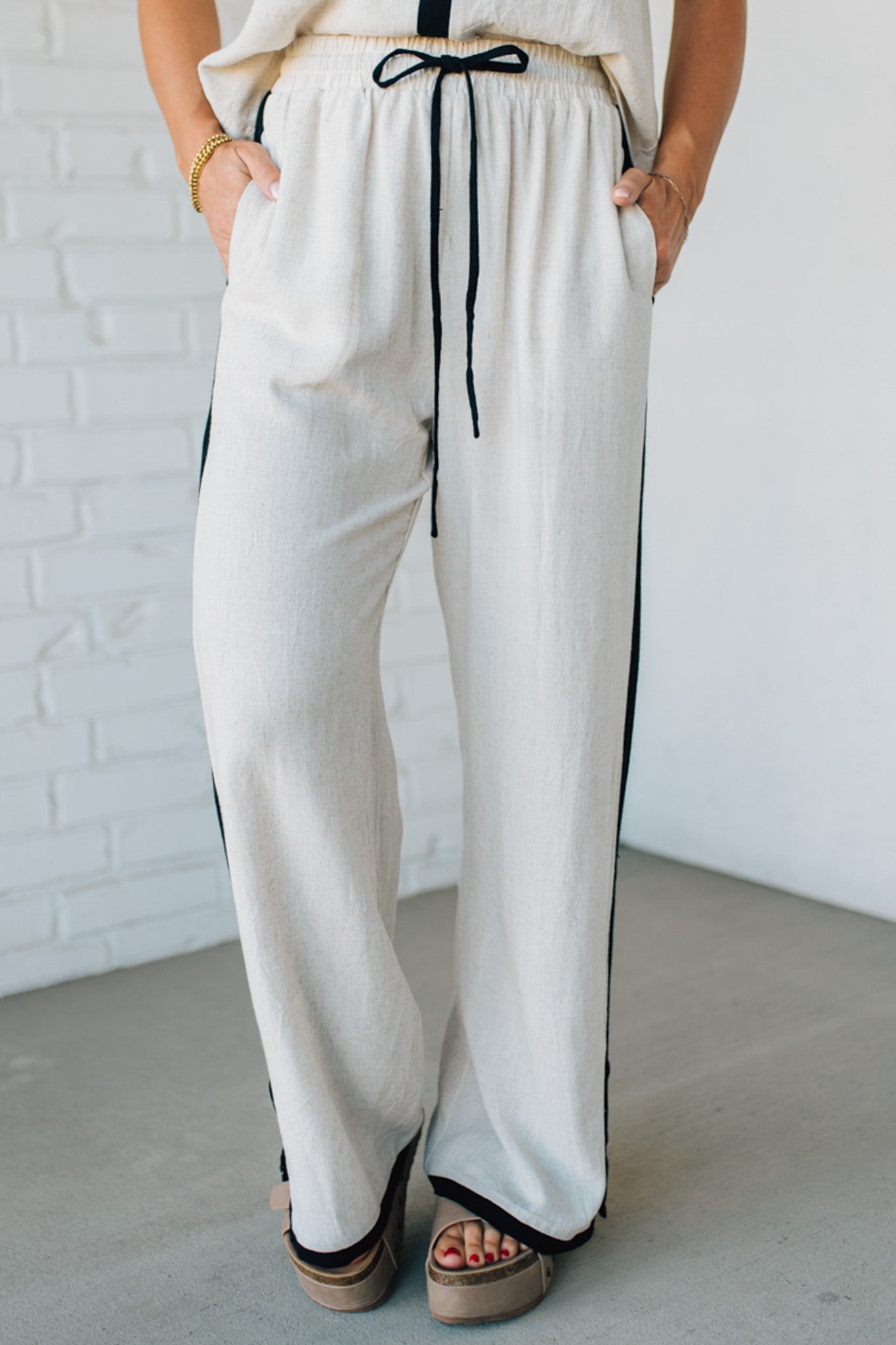 Linen Blend Contrast Set