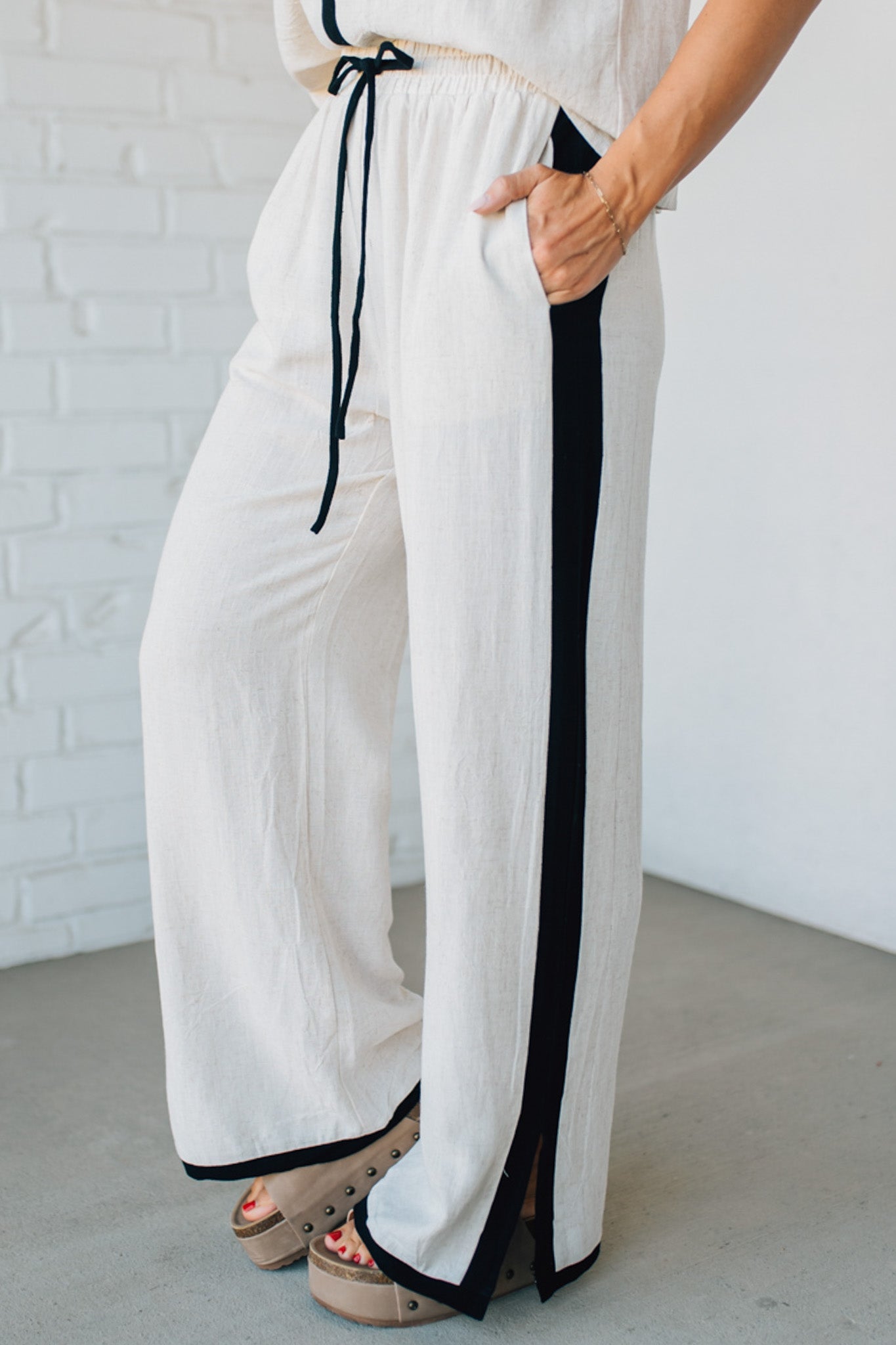 Linen Blend Contrast Set