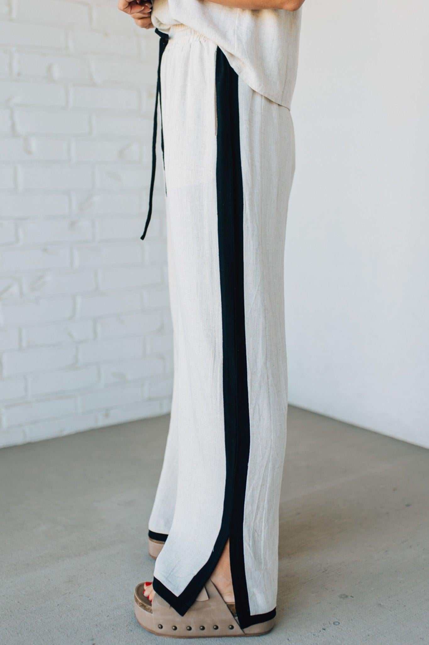 Linen Blend Contrast Set