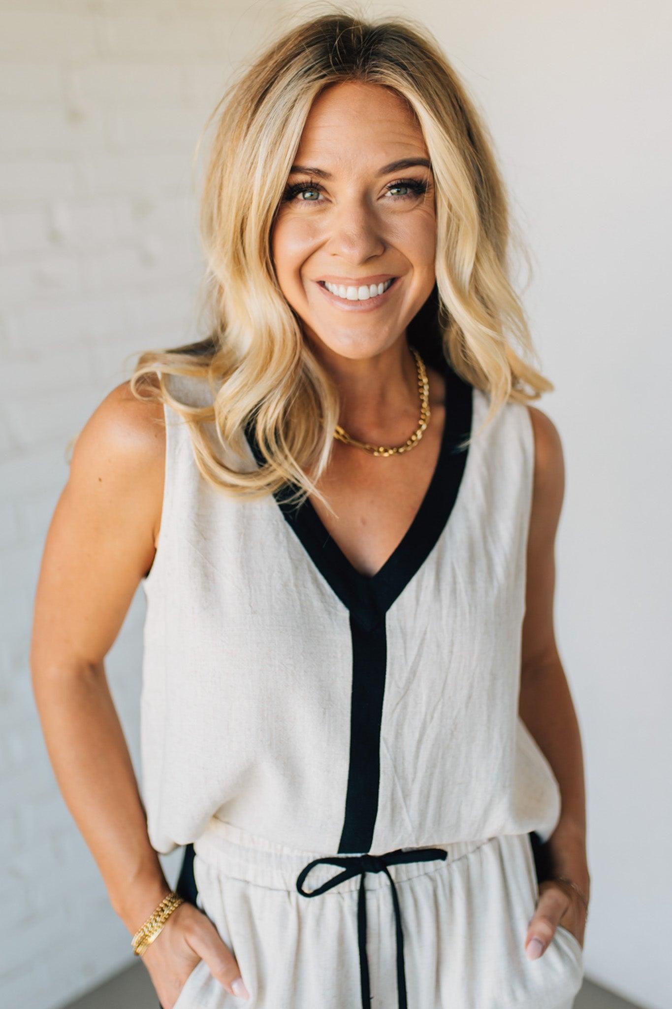 Linen Blend Contrast Set