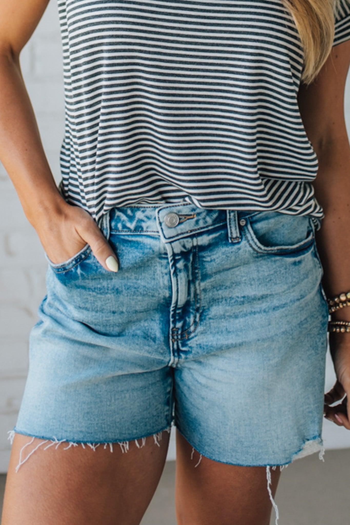 Livvy Acid Wash Cut Off Shorts