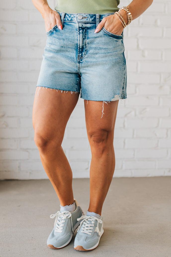 Livvy Acid Wash Cut Off Shorts