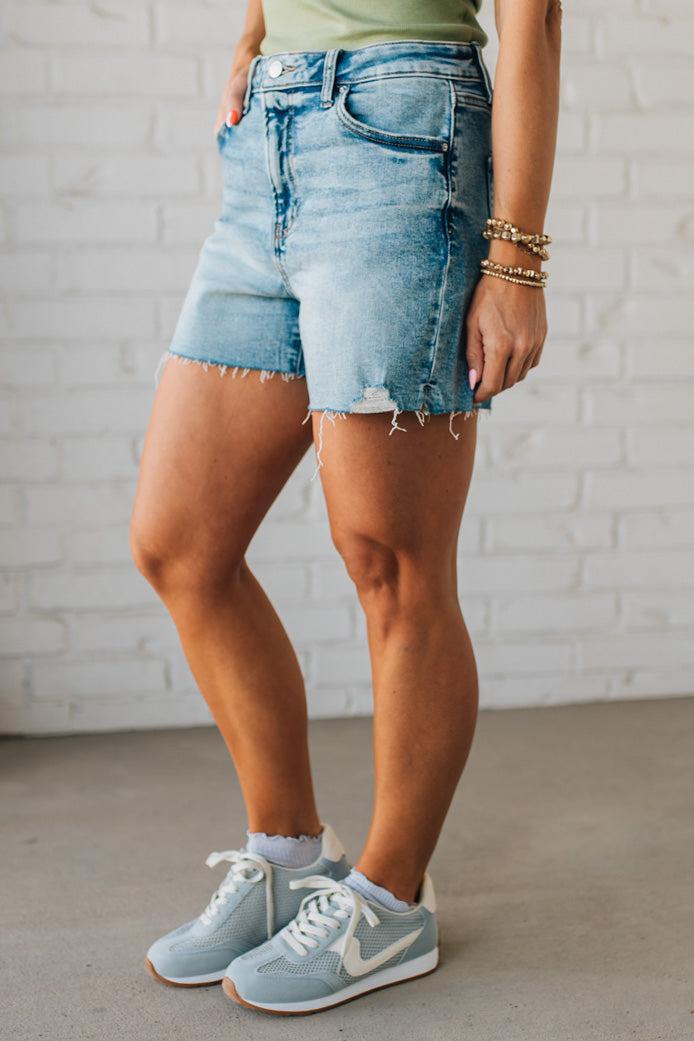 Livvy Acid Wash Cut Off Shorts