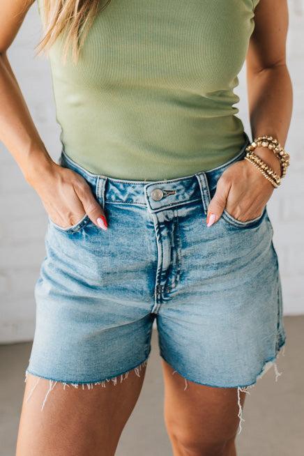 Livvy Acid Wash Cut Off Shorts