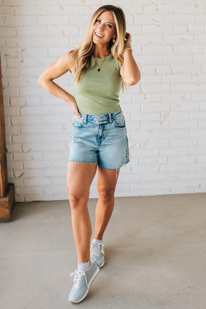 Livvy Acid Wash Cut Off Shorts