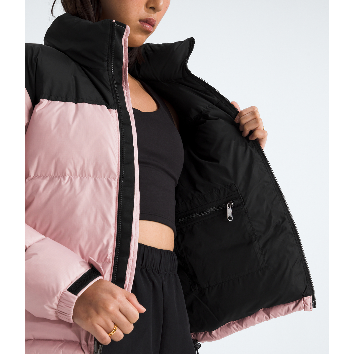 The North Face Women's 1996 Retro Nuptse Jacket in Metal Pink/TNF Black