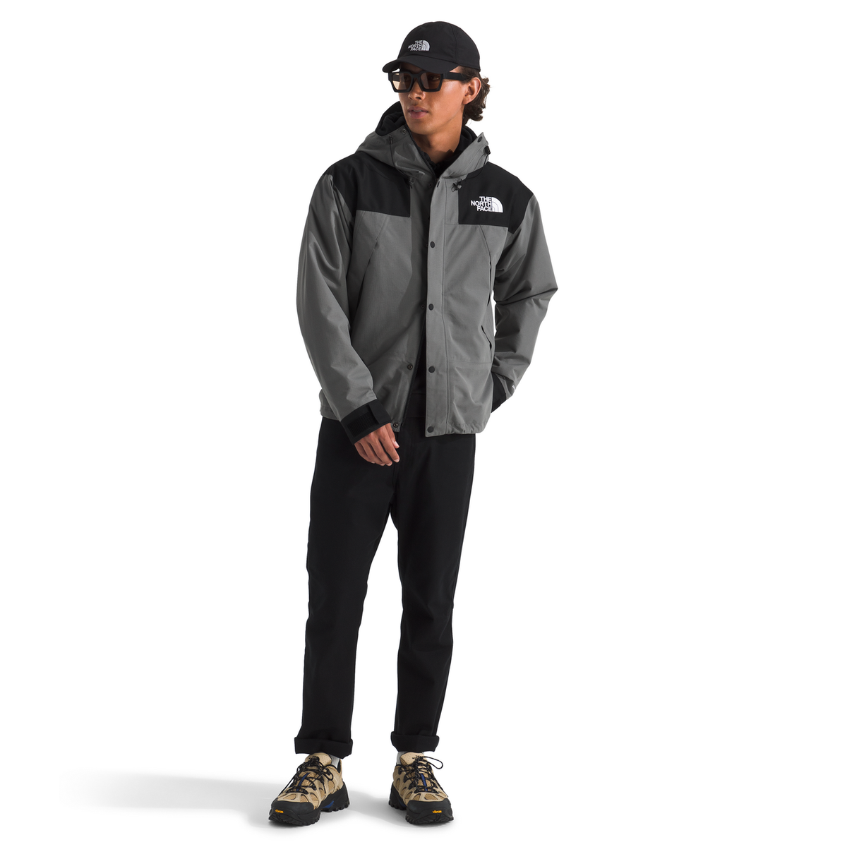 The North Face Men's DryVent Mono Mountain Jacket in Smoked Pearl/TNF Black