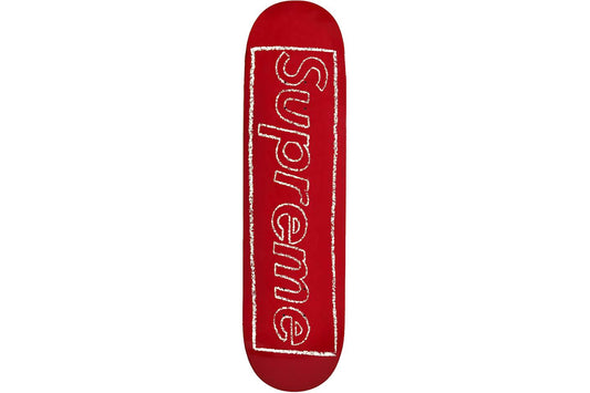 Supreme KAWS Chalk Logo Skateboard Deck Red
