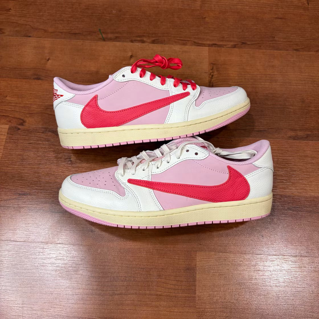 Used - Air Jordan 1 Retro Low OG SP Travis Scott Sail Tropical Pink - US M 9.5 - detail 1